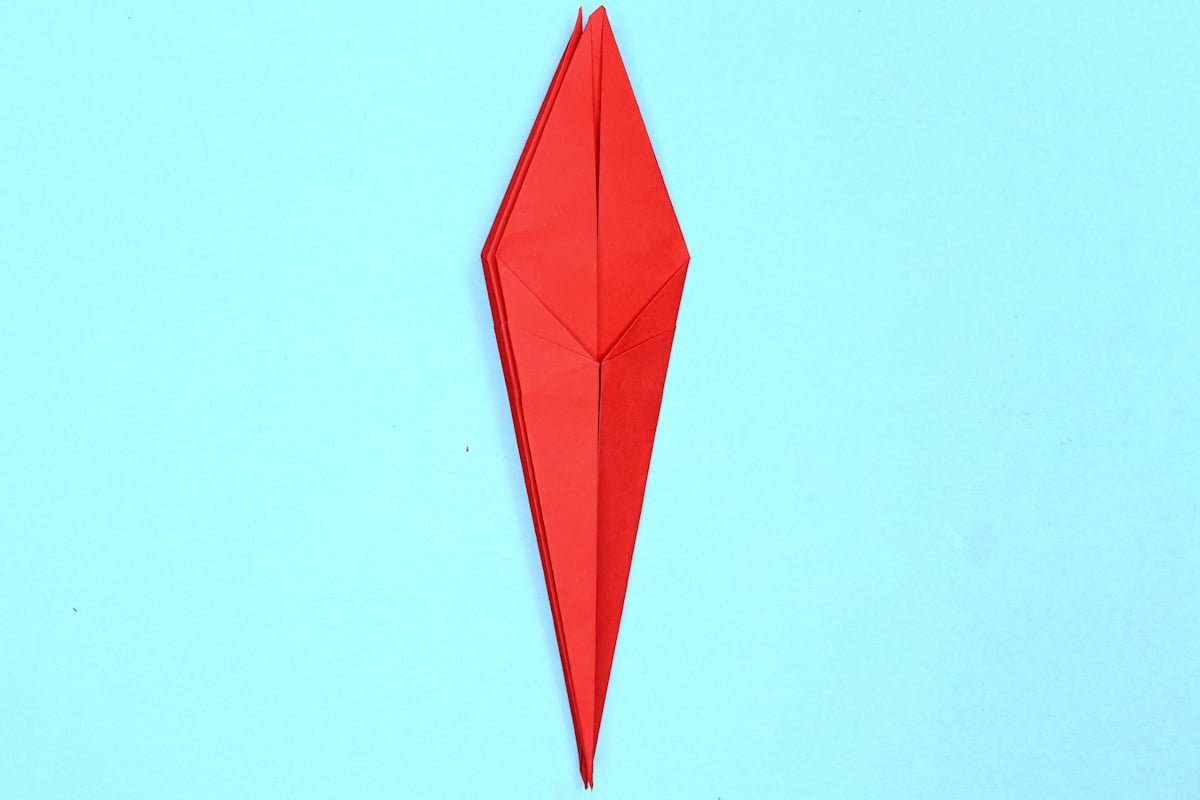 Crane origami step 24