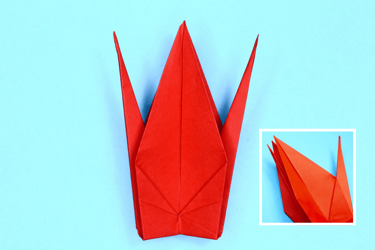 Crane origami step 32