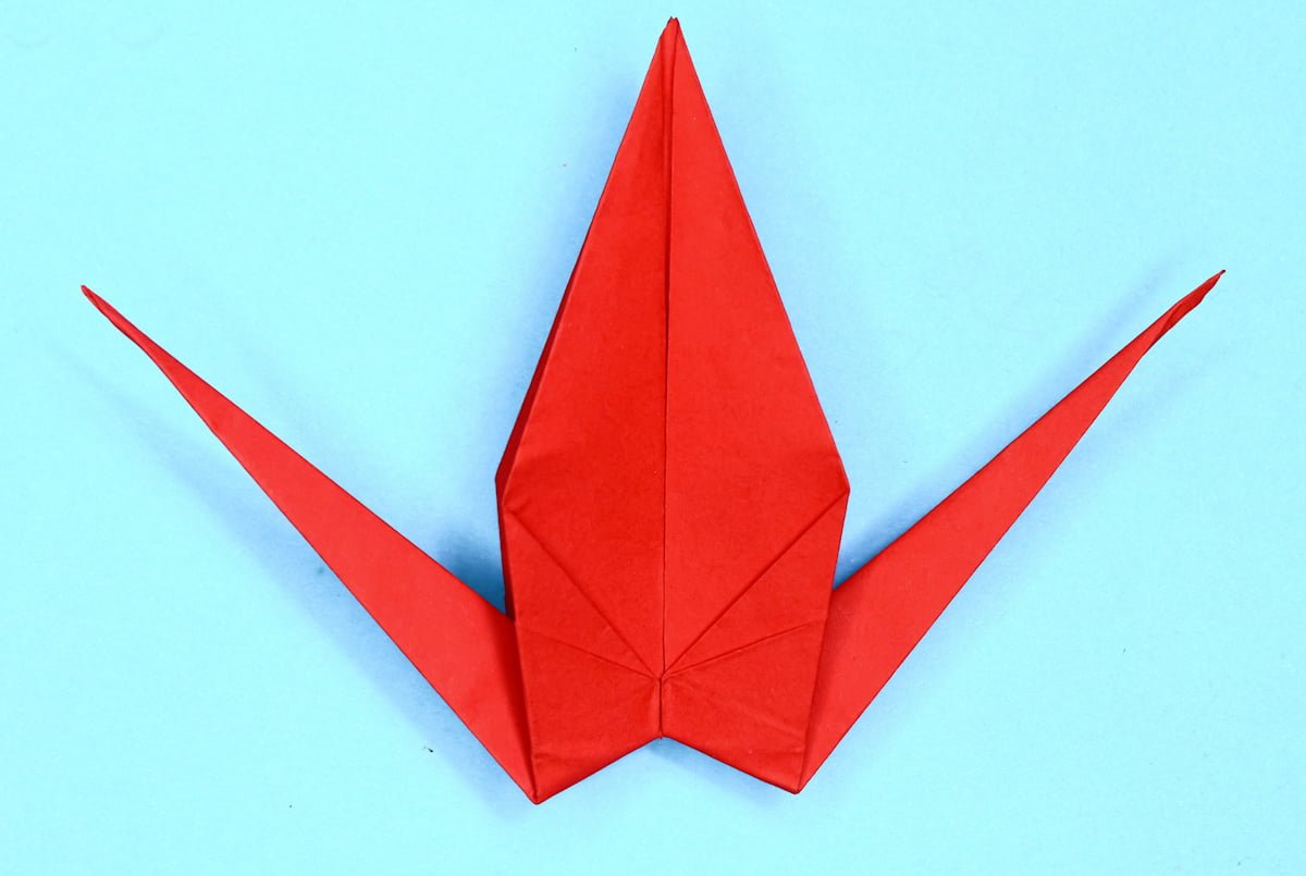 Crane origami step 33