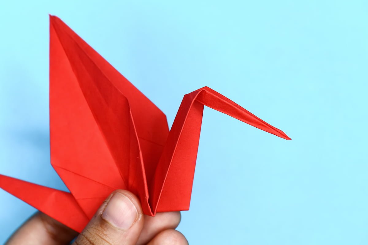 Crane origami step 36