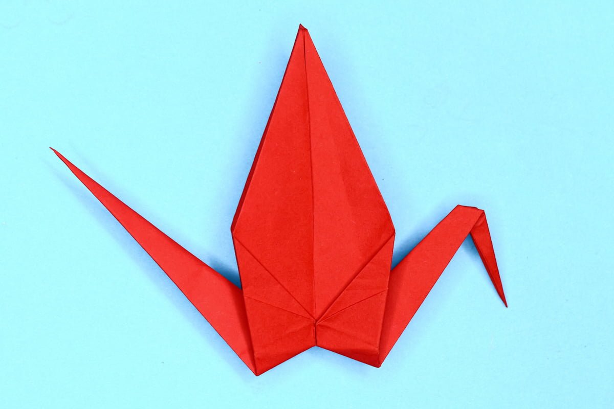 Crane origami step 37