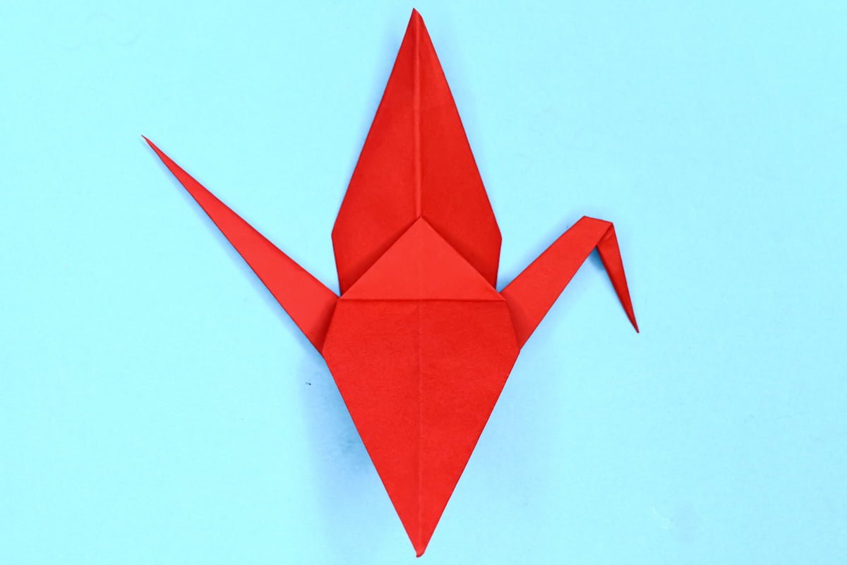 Crane origami step 38