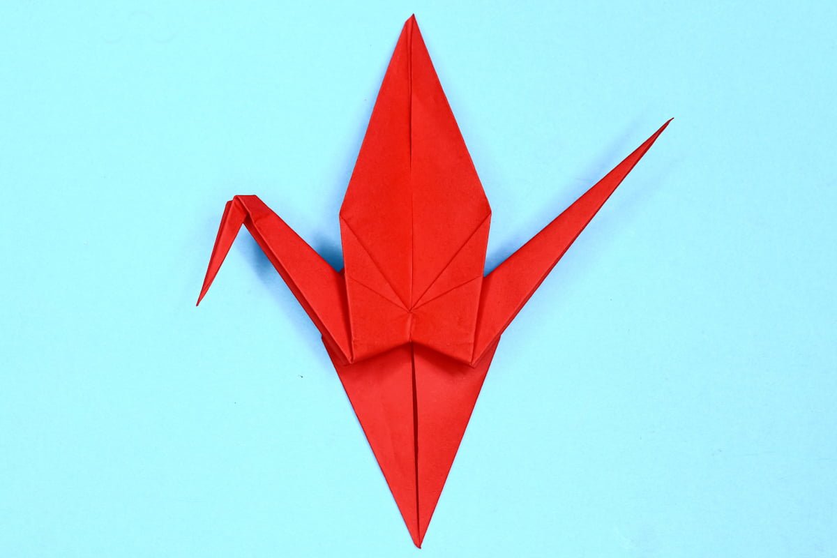 Crane origami step 39