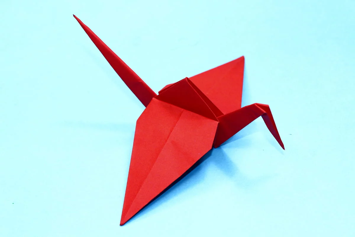 Crane origami final step