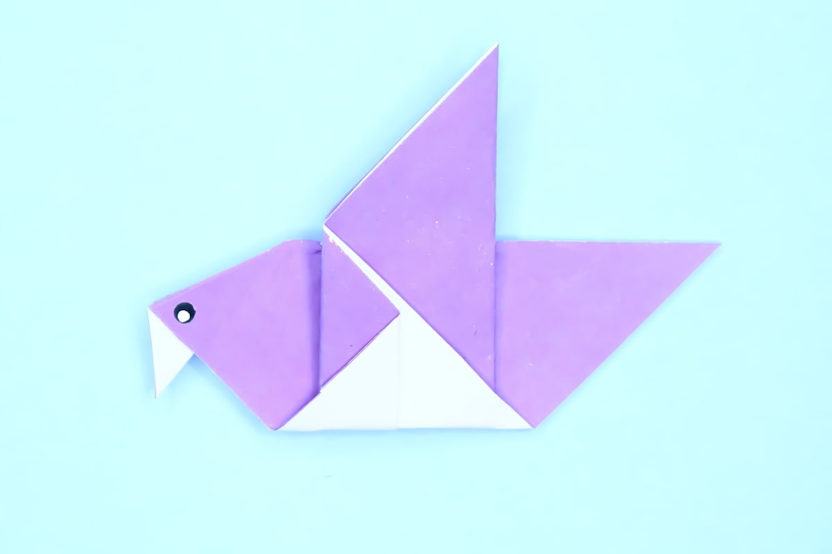 Bird origami final step