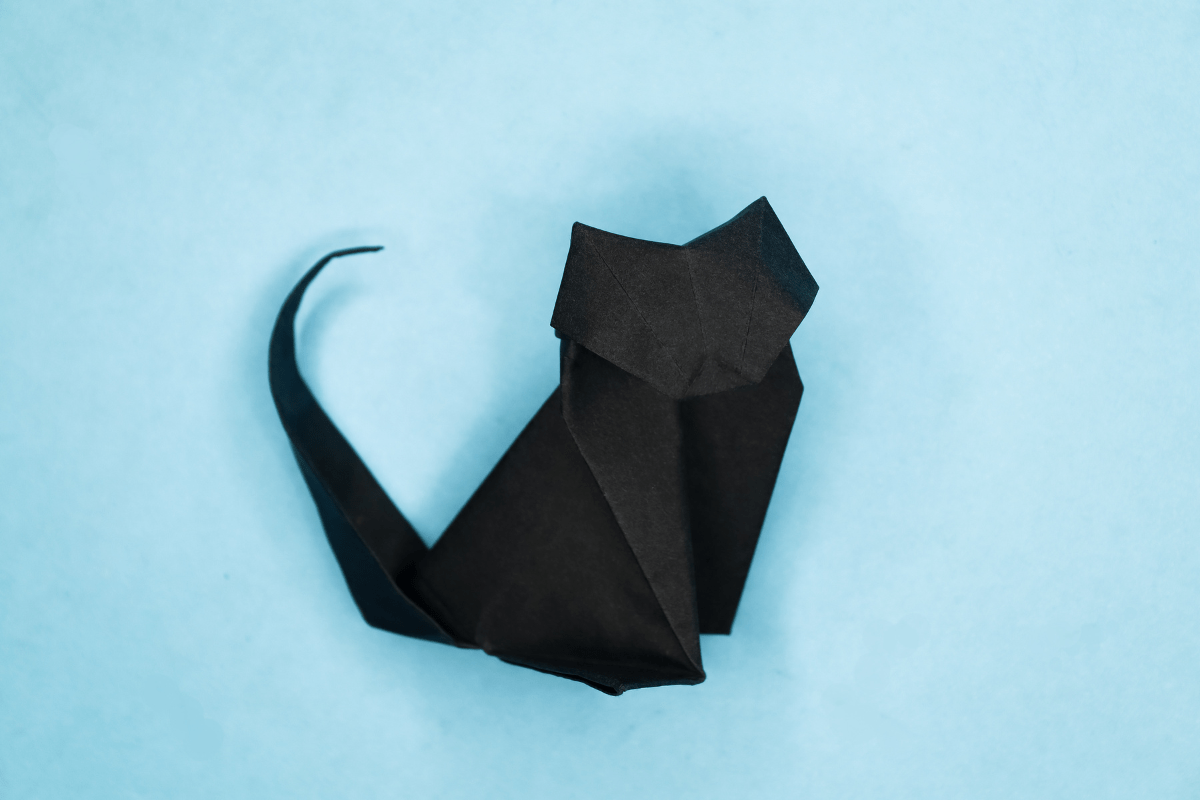 Origami cat final step