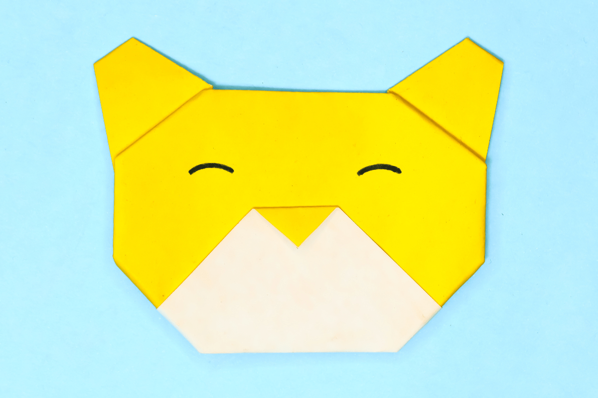 Origami teddy bear final step