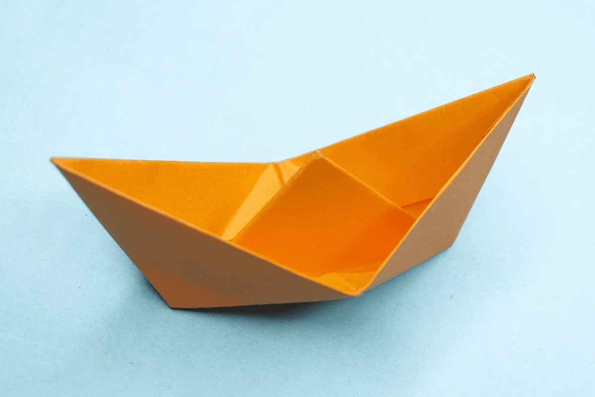 Origami boat final step